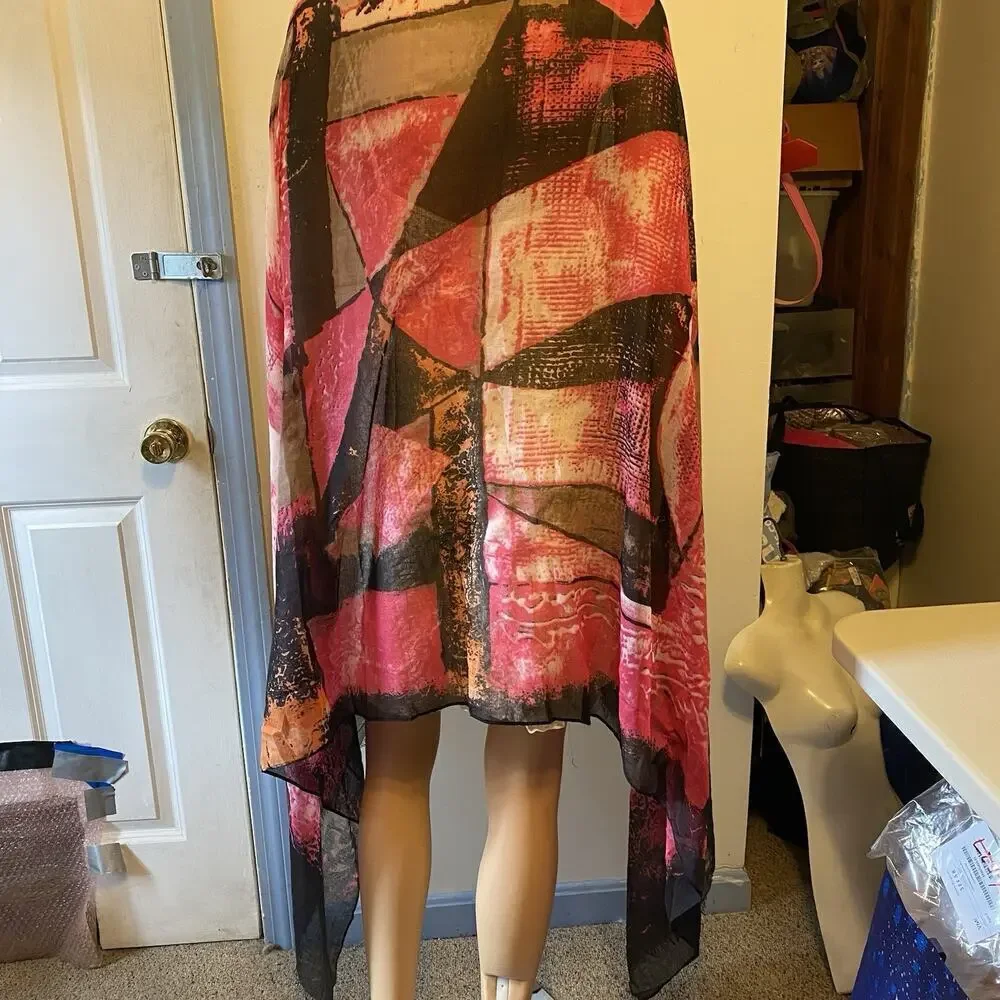 Vintage Bohemian Large Scarf Wrap Shawl Neck warmer Multi Colorful Women 41x78”